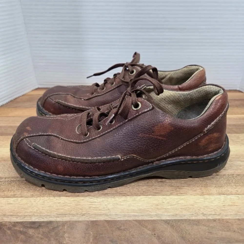 Dr Martens Oxford Men's 9 | Women's 10 Brown Leather Chunky Square Toe Y2K *READ